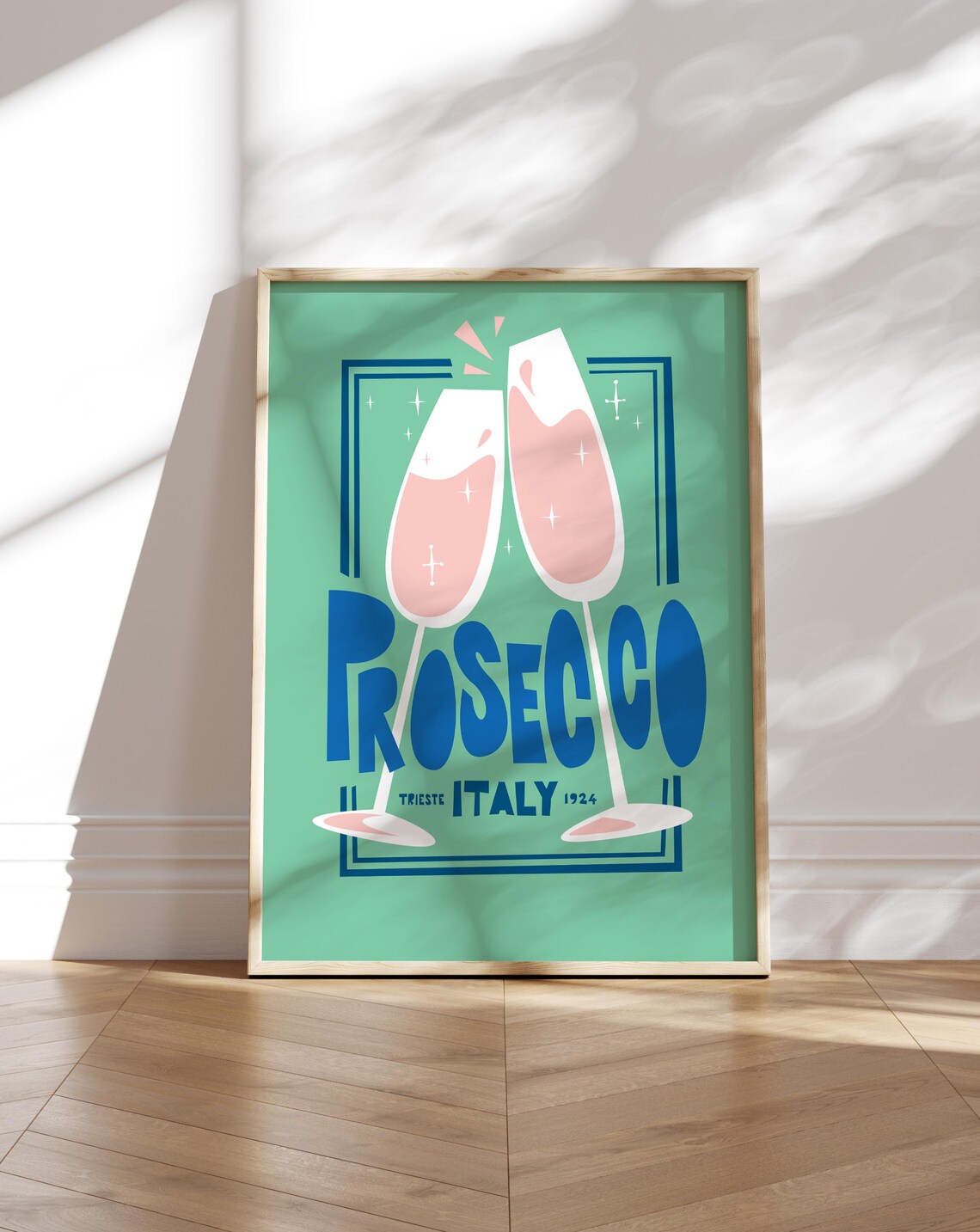 Prosecco Vintage Italian Poster, Bold Typography Art Print