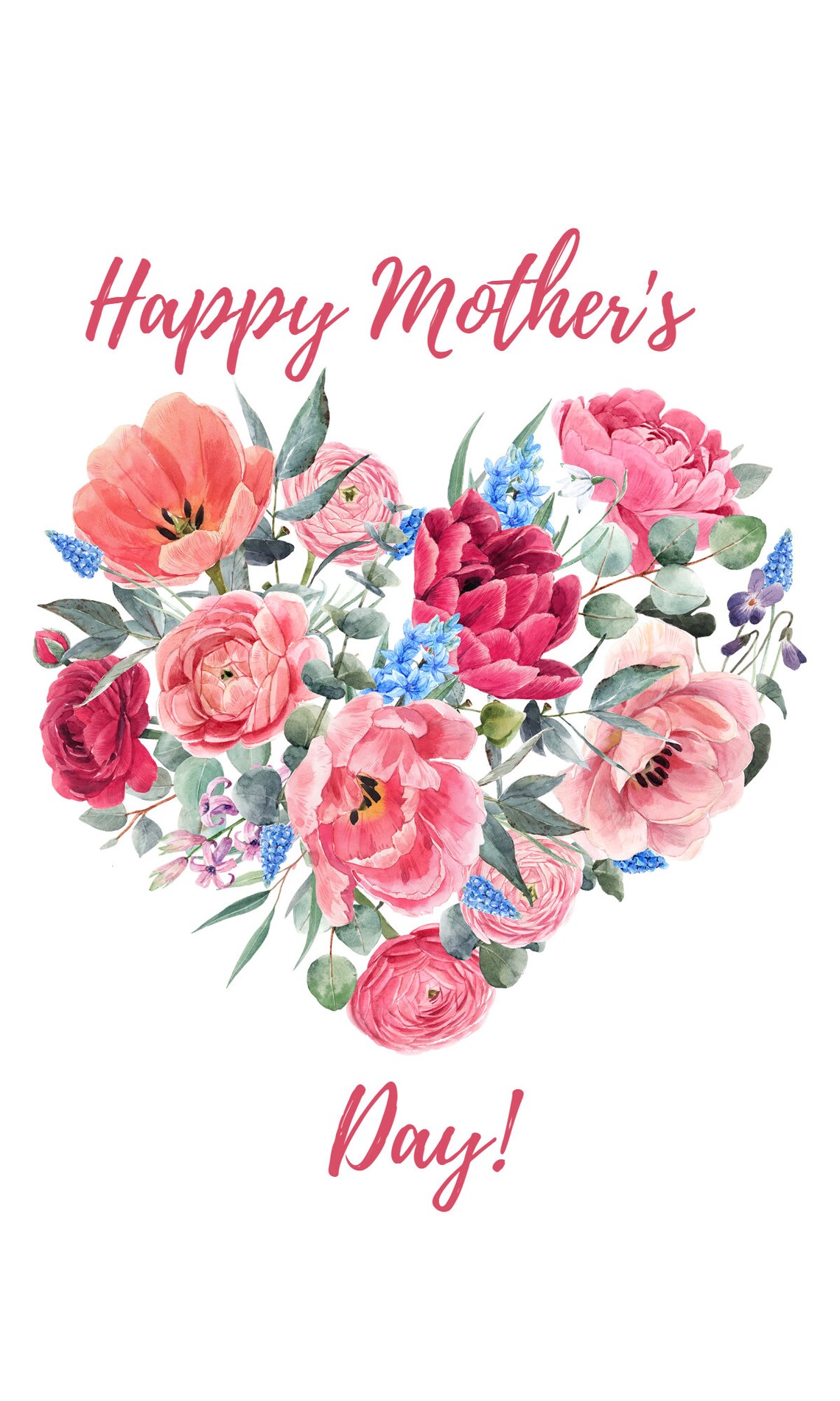 Happy Mothers Day Typography Art Print