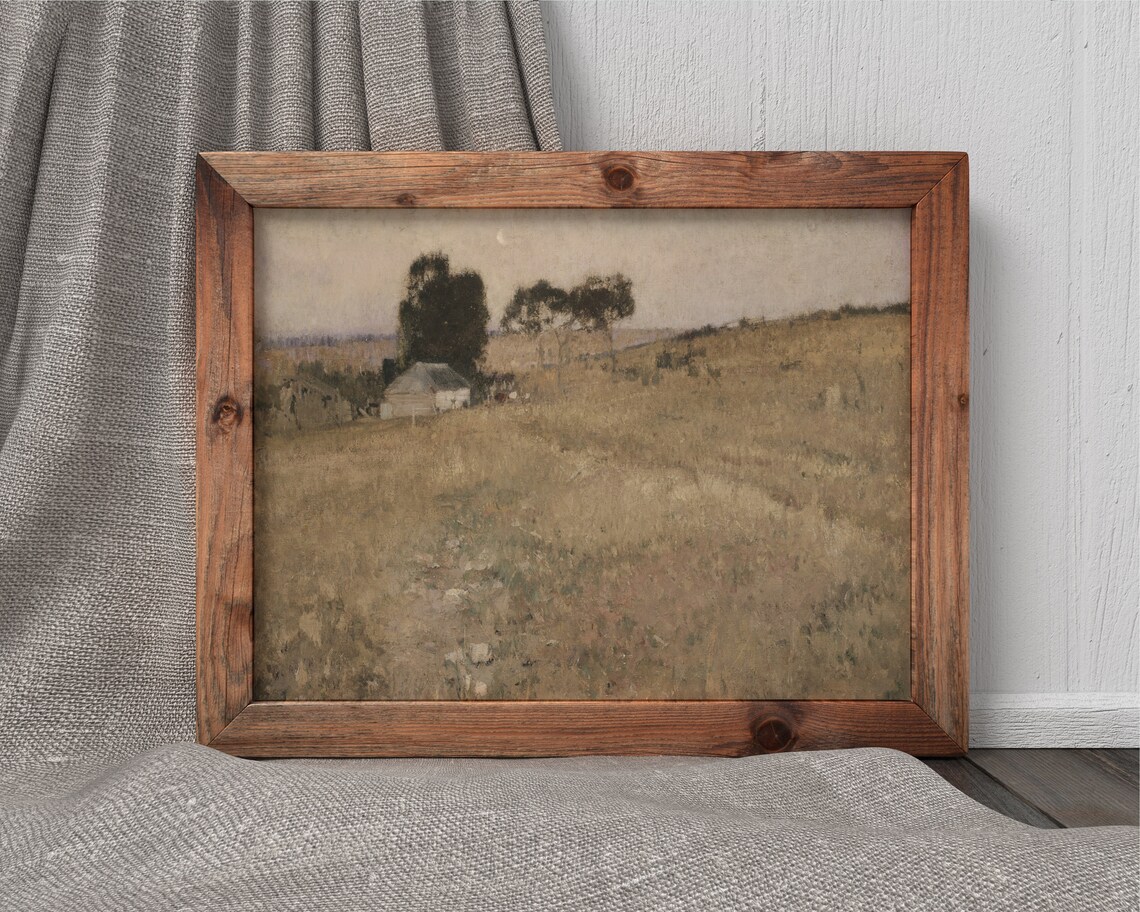 Late Summer Evening Vintage Country Landscape Art Print - Image 4