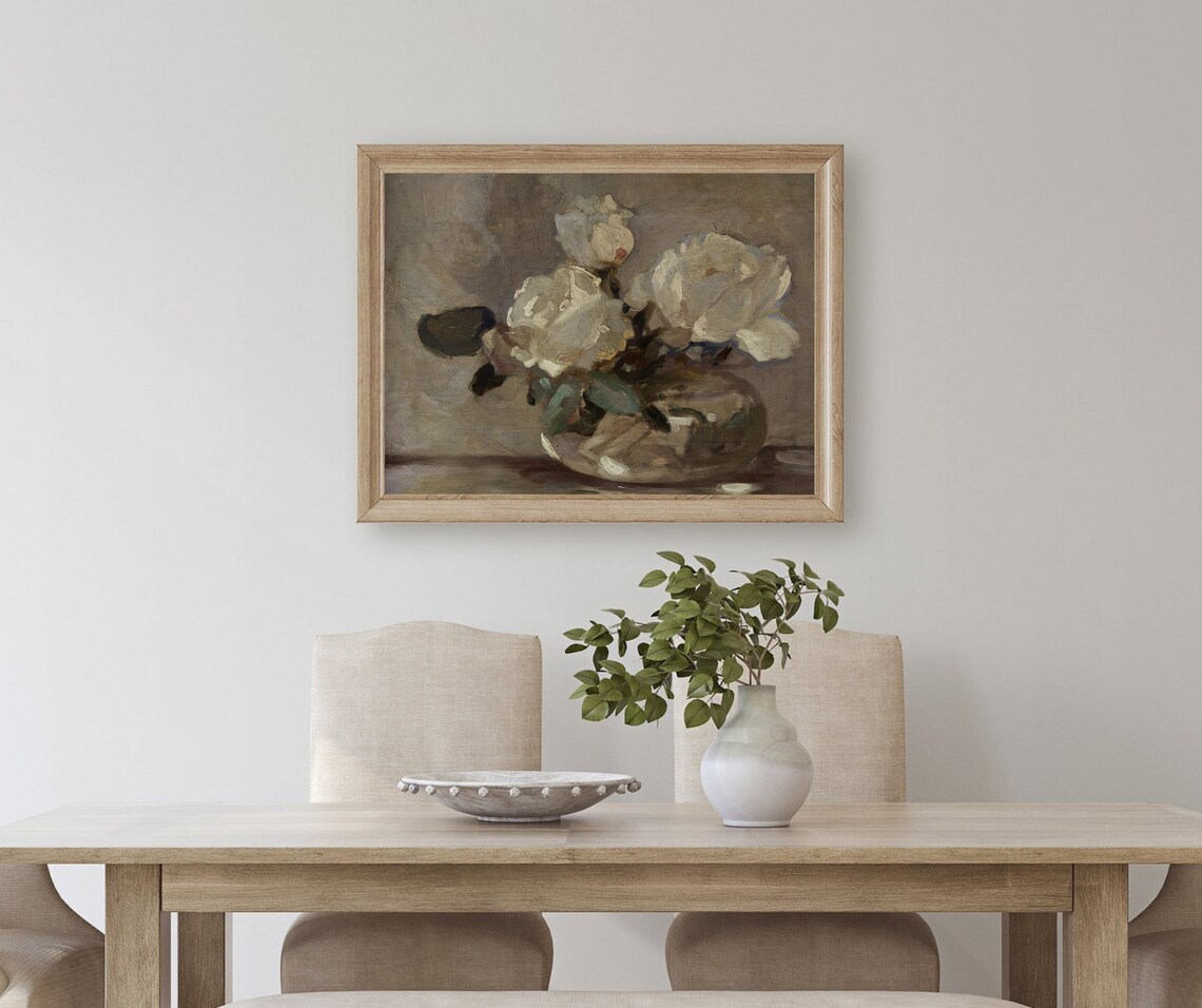 Flower Still Life Vintage White Flower Art Print - Image 4