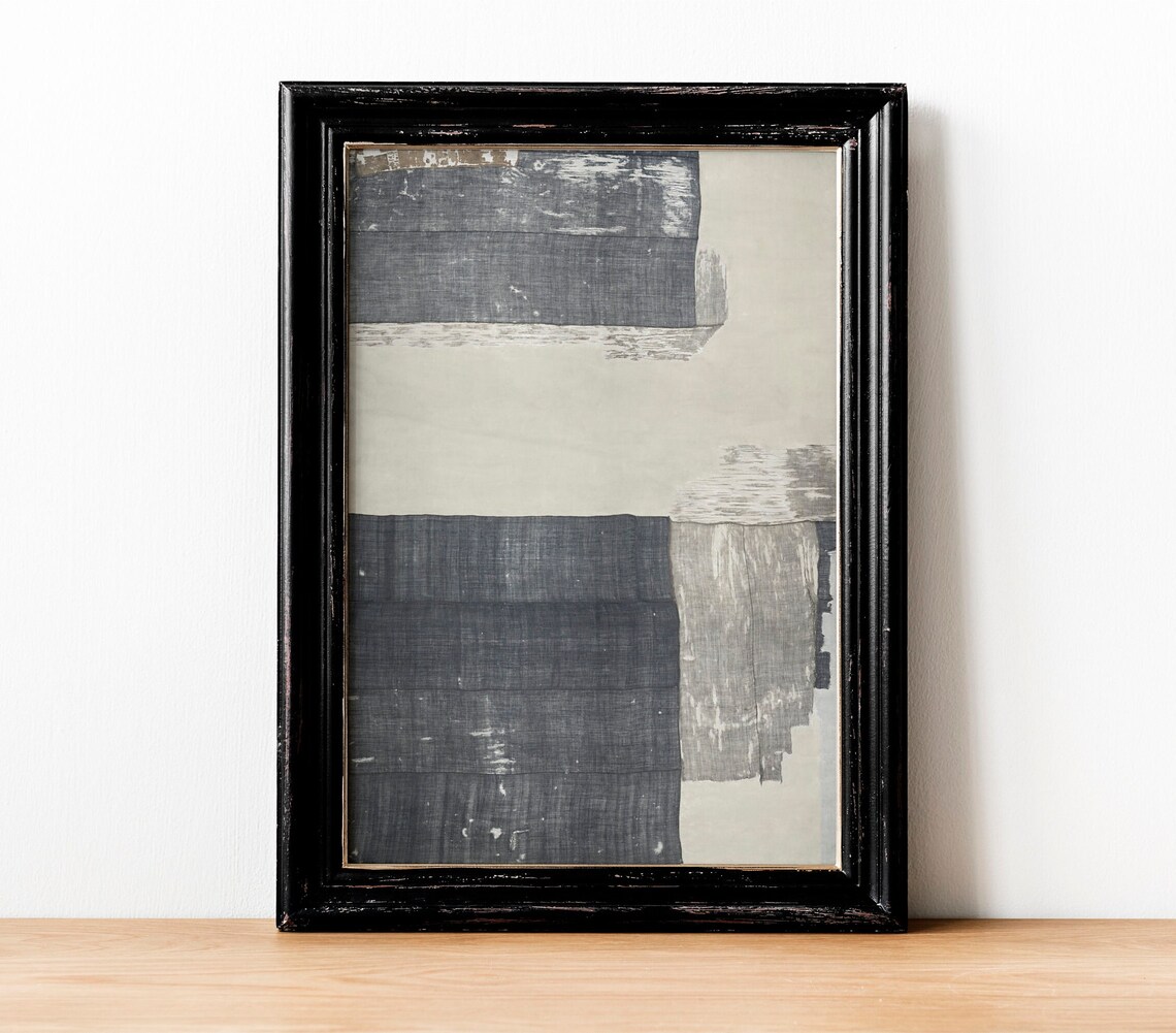 Ship Flag Fragment Vintage Textile Art, Geometric Artwork - Image 3