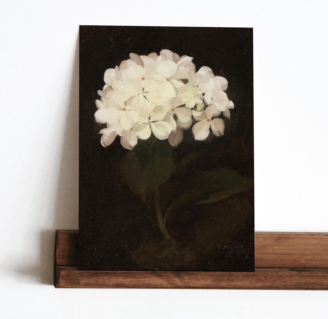 White Hydrangea Painting, Vintage Botanical Art Print - Image 4