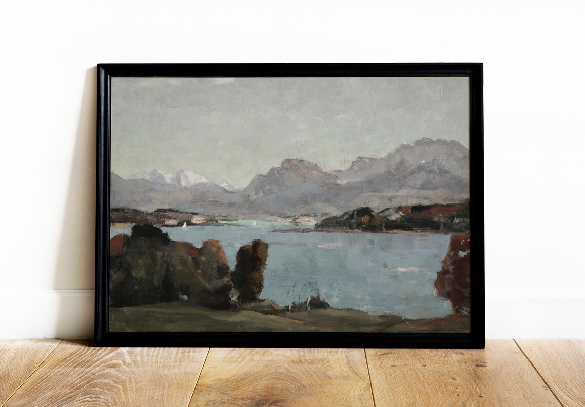 Blue Bay Vintage German Coastal Landscape Art Print - Image 4