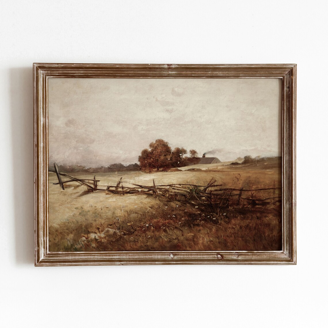 Autumn Fields Vintage Fall Oil Painting Print