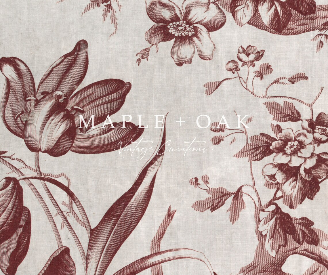 Botanical Textile Vintage Floral Branches Poster - Image 2