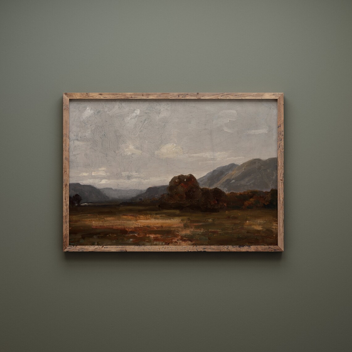 Dark Autumn Valley Mountains Moody Fall Landscape Oil Painting Poster - Image 2