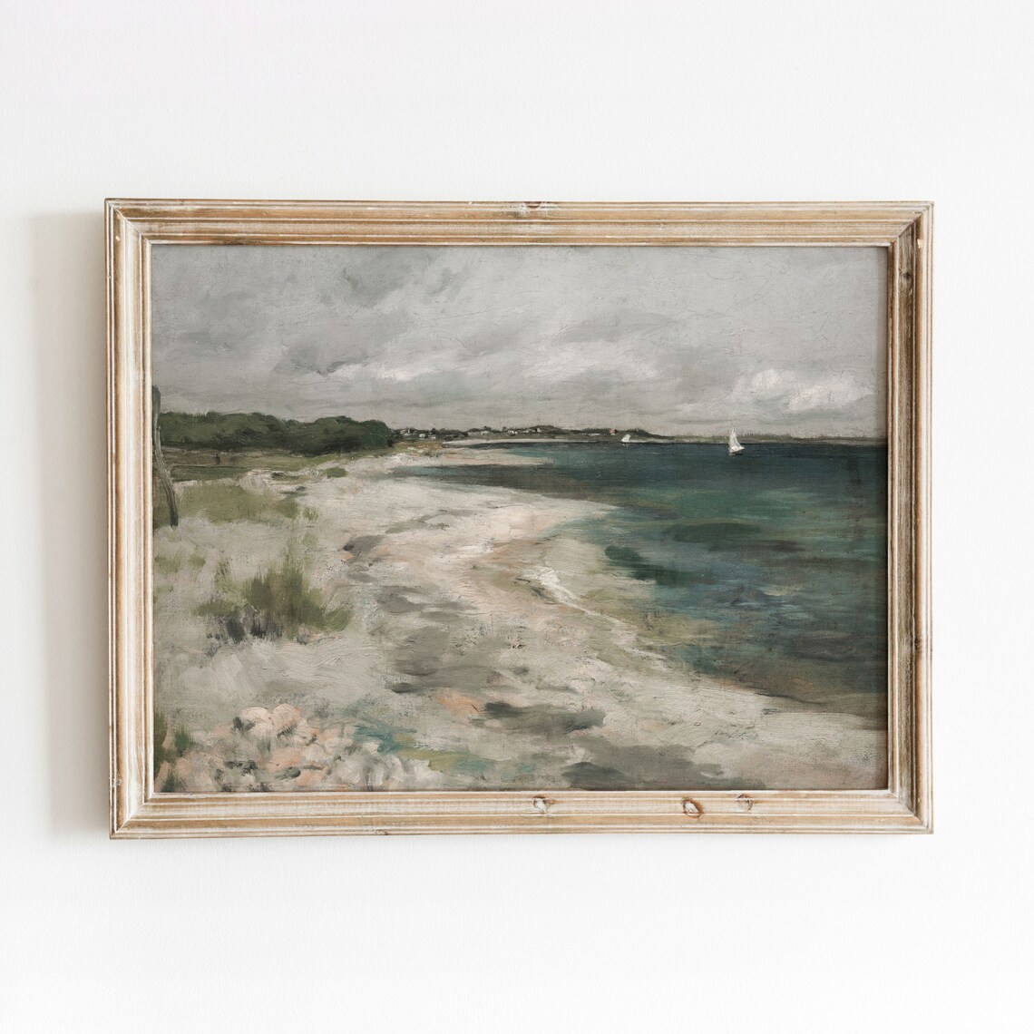 Dark Shore Vintage Moody Coastal Art Print