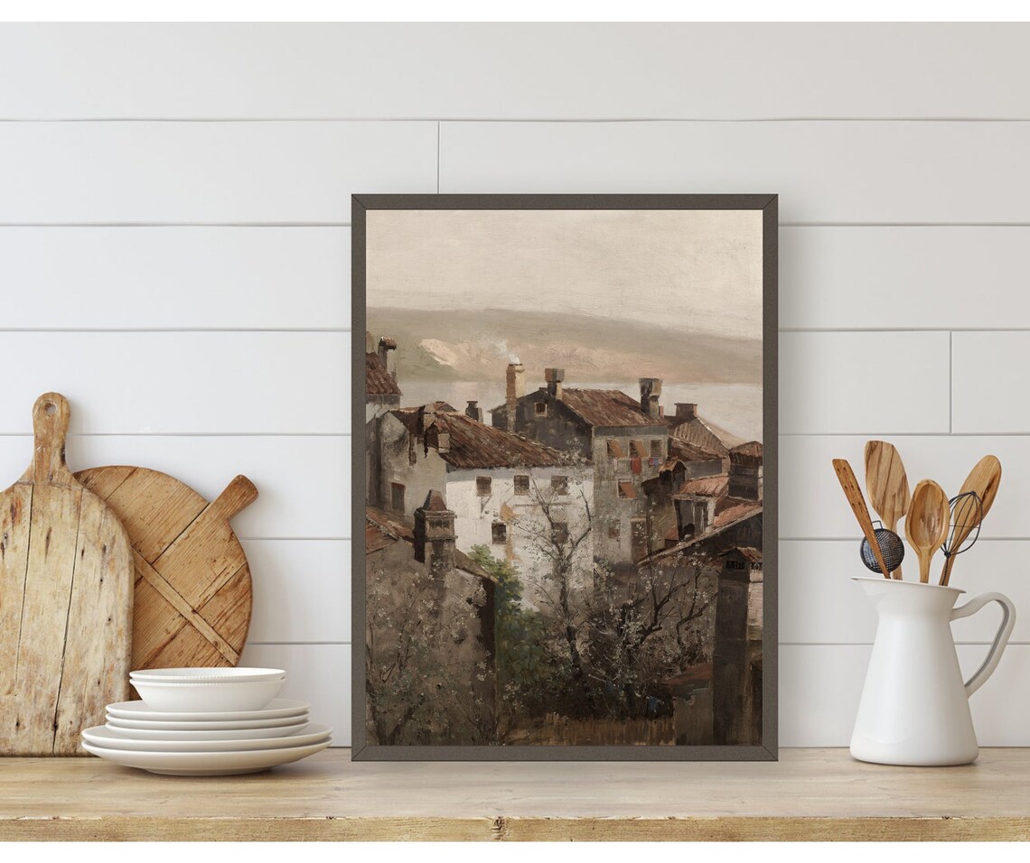 German Village Vintage Cityscape Art Print - Image 2