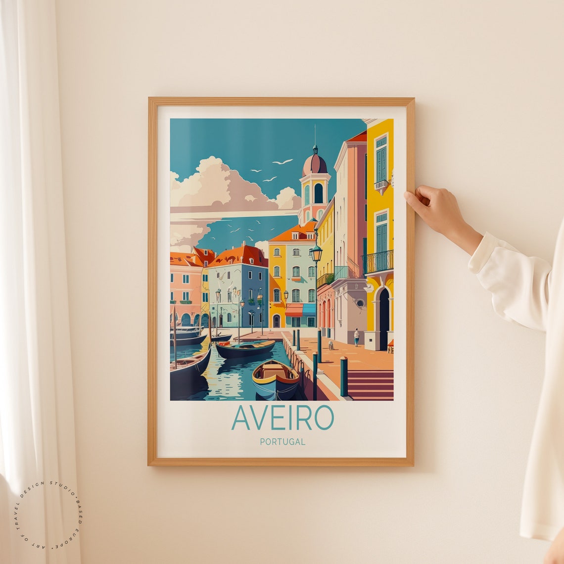 Aveiro Travel Poster Portugal Wall Art Aveiro Portugal Print Wedding Present Birthday Gifts Personalised Travel Poster - Image 3