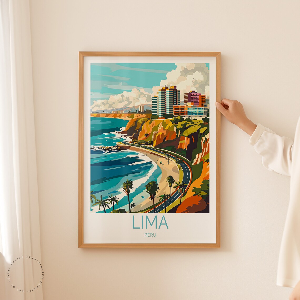 Lima Peru Miraflores Cliffs and Coastal Highway Above the Ocean Poster - Image 2