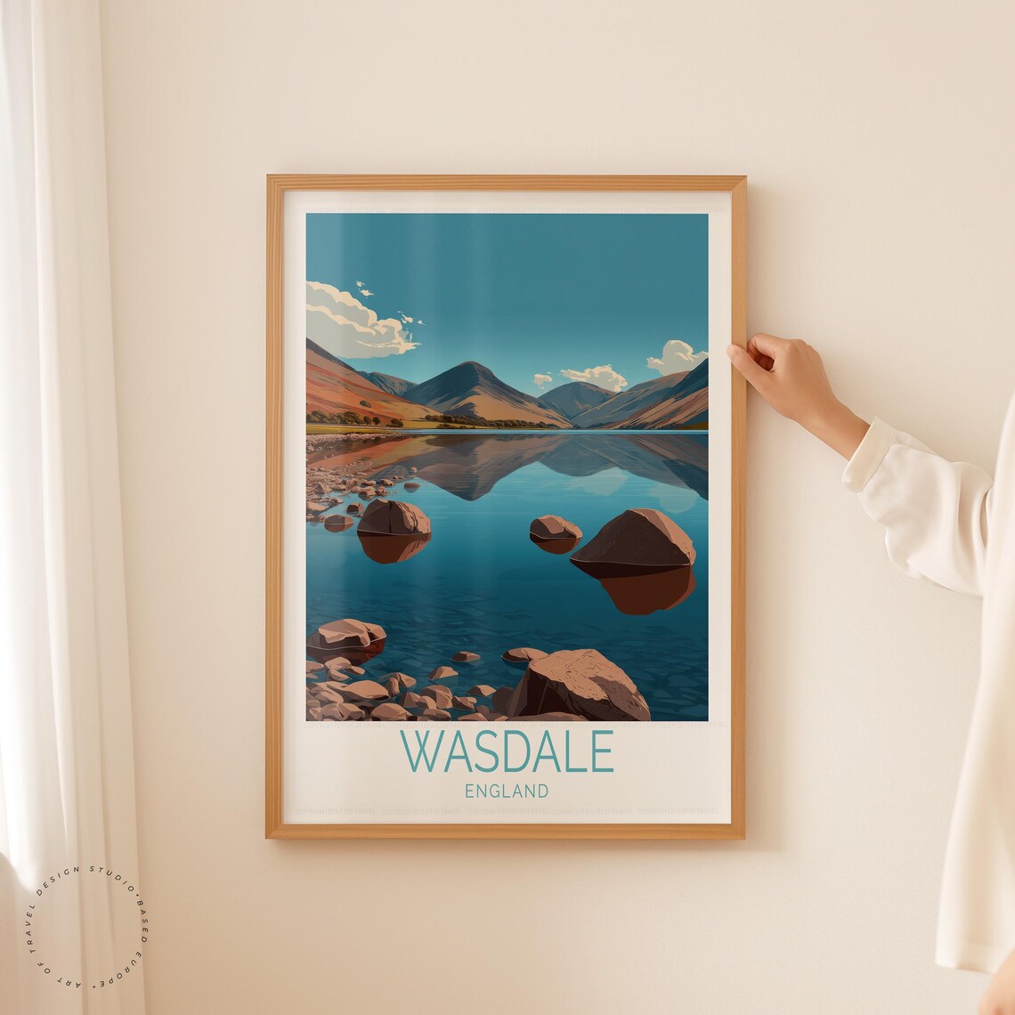 Wasdale England Wastwater Rocky Shore Fell Reflections Travel Poster - Image 5