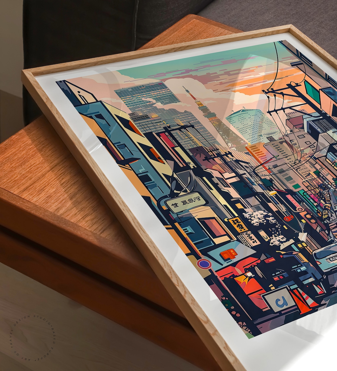 Tokyo Japan City Street With Tokyo Tower At Dusk In Summer Poster - Image 3