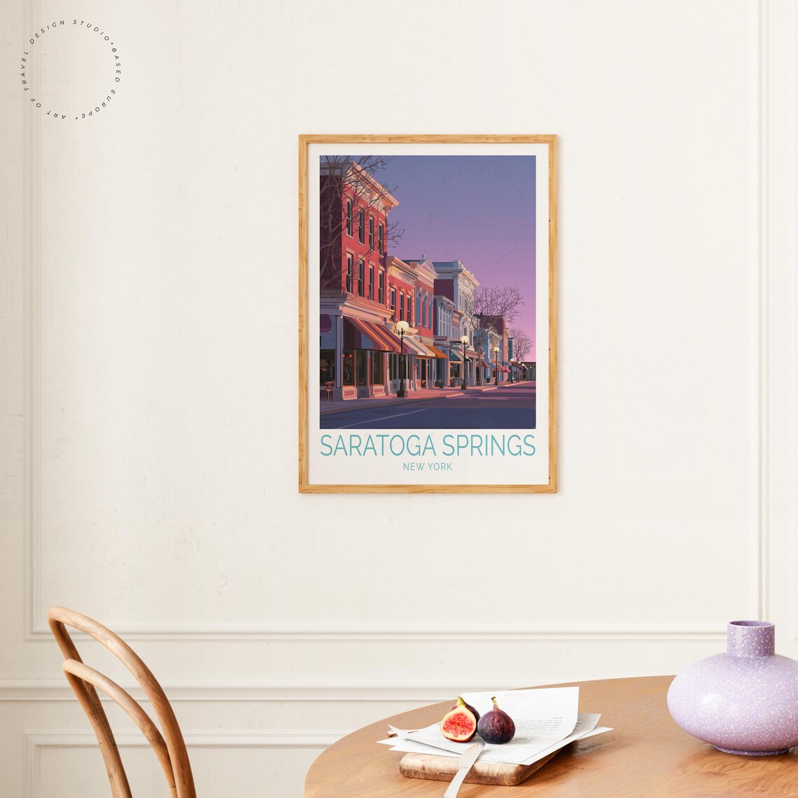 Saratoga Springs New York Historic Downtown Street Travel Poster - Image 4