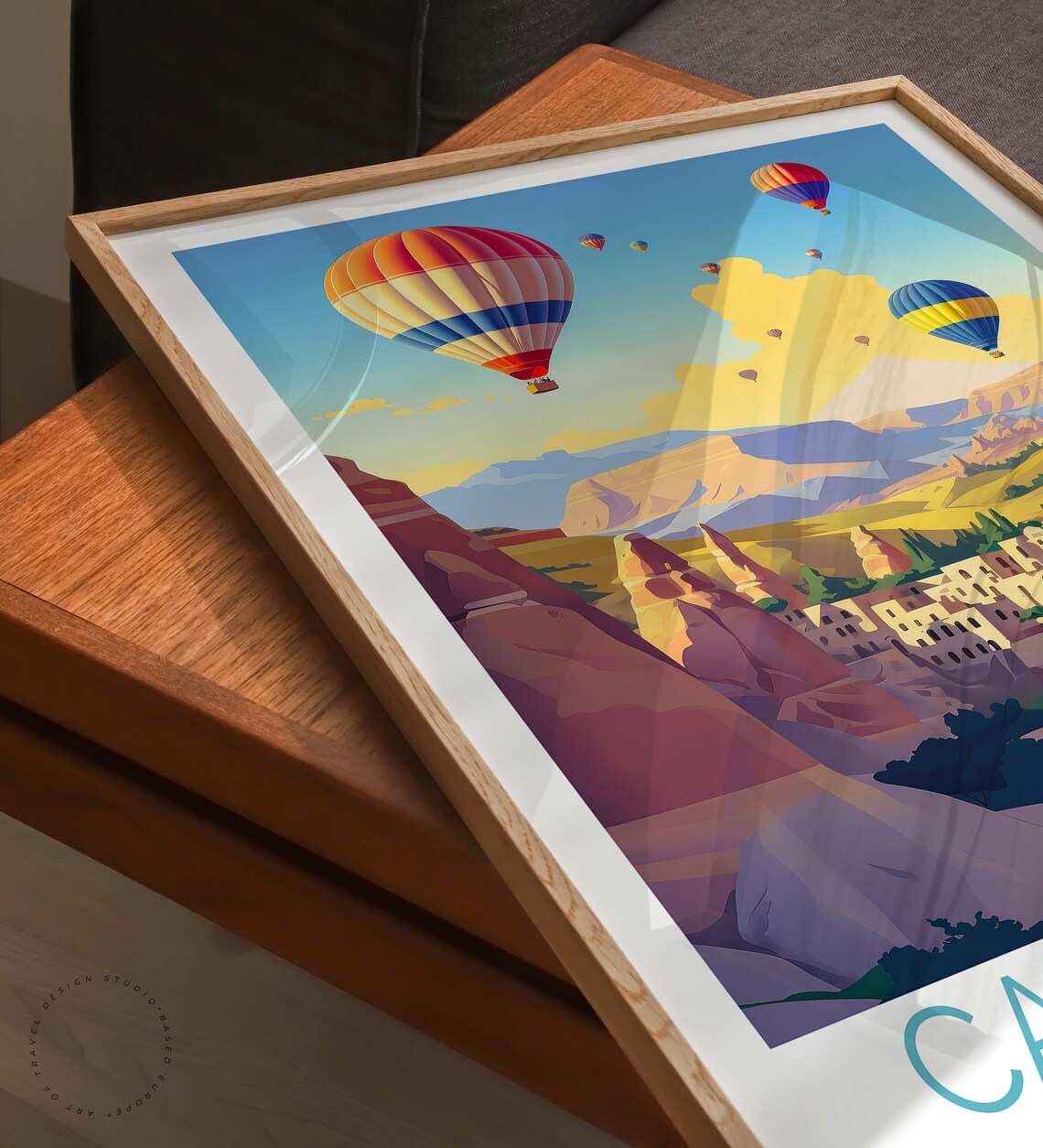Cappadocia Turkey Hot Air Balloons Over Fairy Chimneys Poster - Image 3