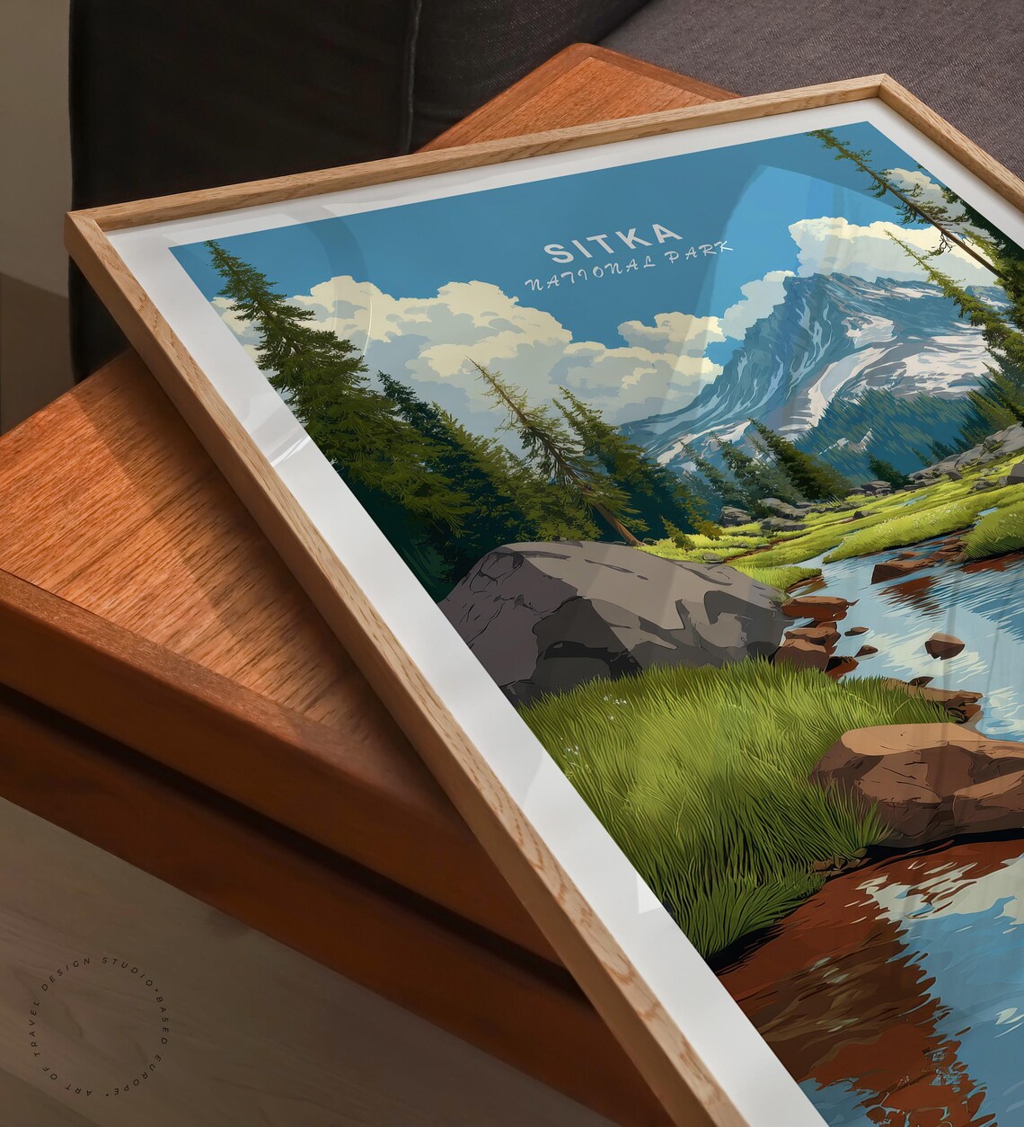 Sitka National Park Alaska Mountain Stream Meadow Vintage Poster - Image 6