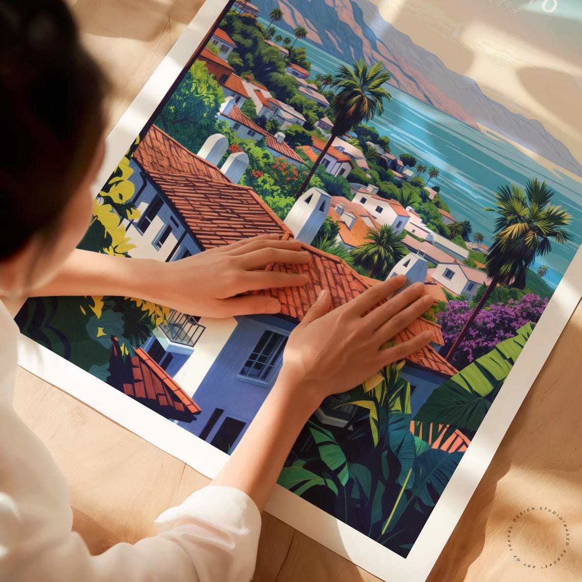 Montecito California Hillside Villas Ocean View Travel Poster - Image 3
