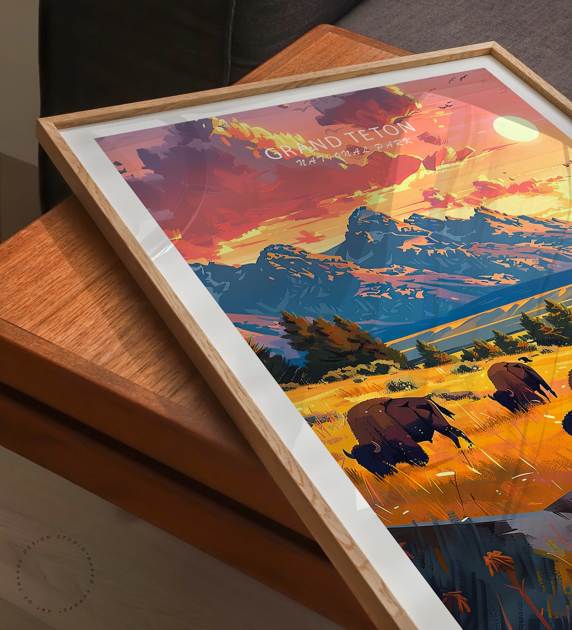 Grand Teton Wyoming Travel Print National Park Wall Art Grand Teton National Park Poster Personalised Gifts Birthday Present - Image 3