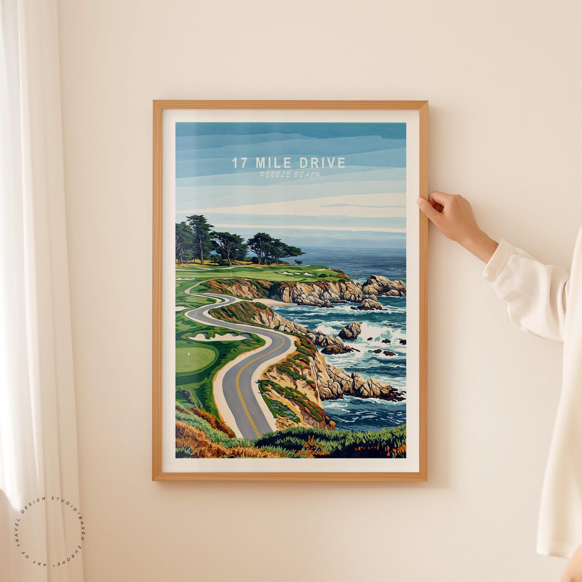 17 Mile Drive Pebble Beach Scenic Ocean Cliffs Golf Course Poster - Image 2