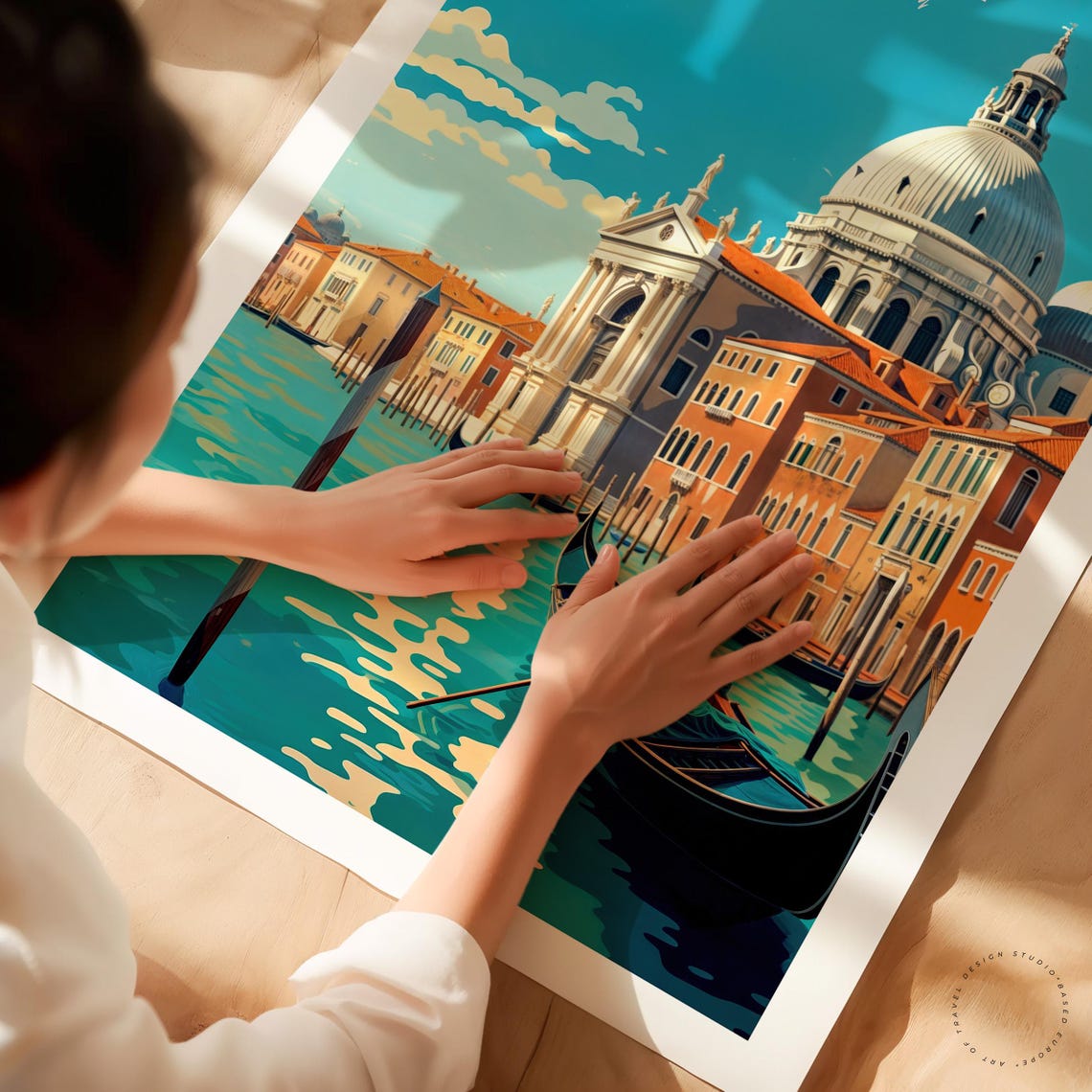 Venice Italy Santa Maria della Salute Basilica Gondolas Lagoon Poster - Image 3