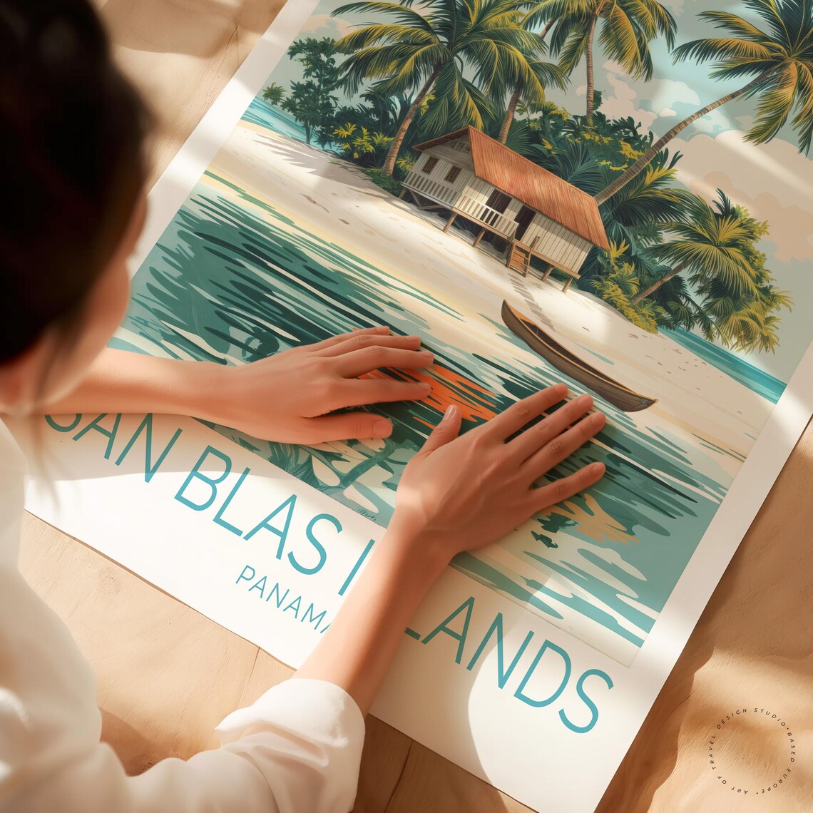 San Blas Islands Panama Tropical Beach Hut Palm Cove Travel Poster - Image 3