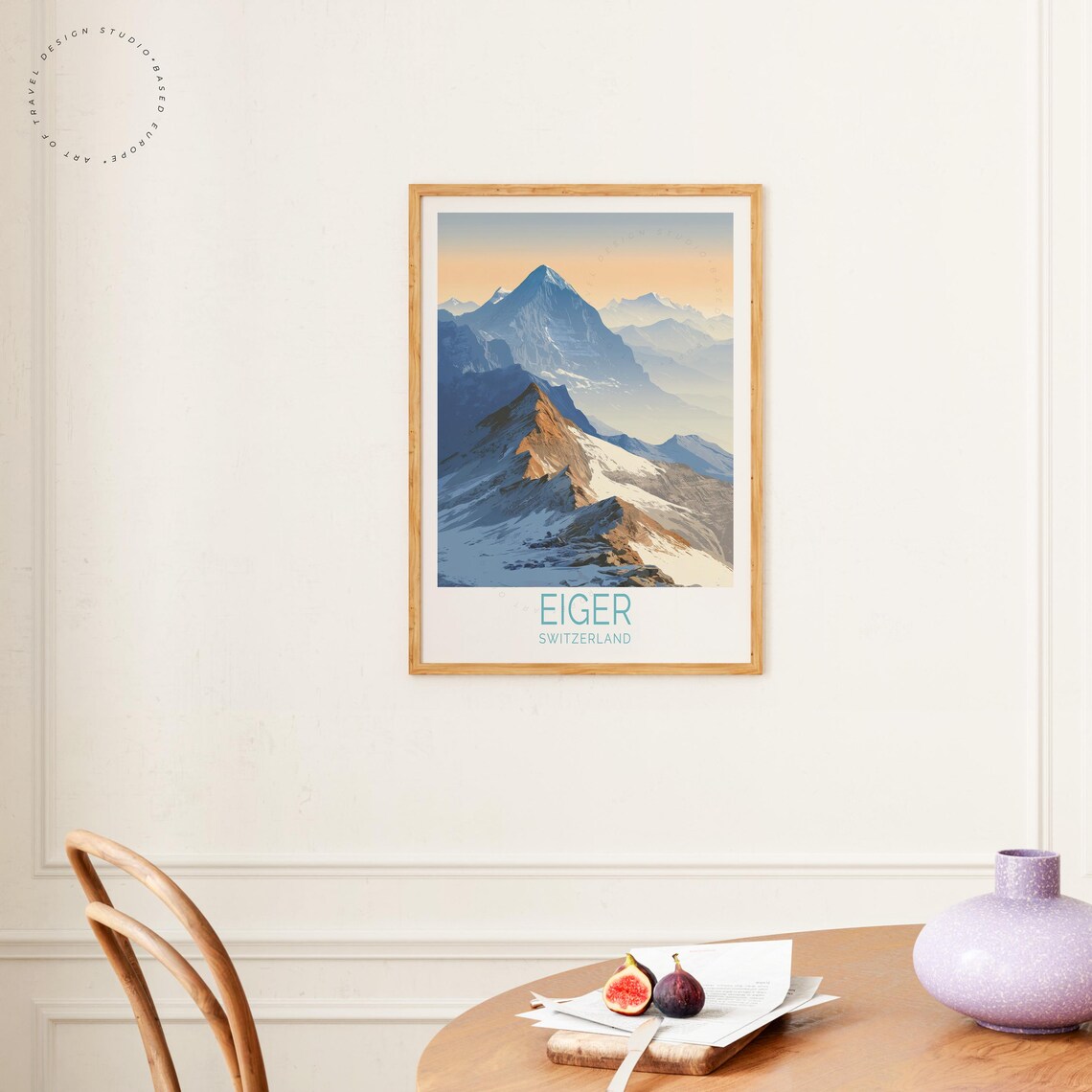 Eiger Switzerland Alpine Mountain Peak Vintage Illustration Art Poster - Image 4