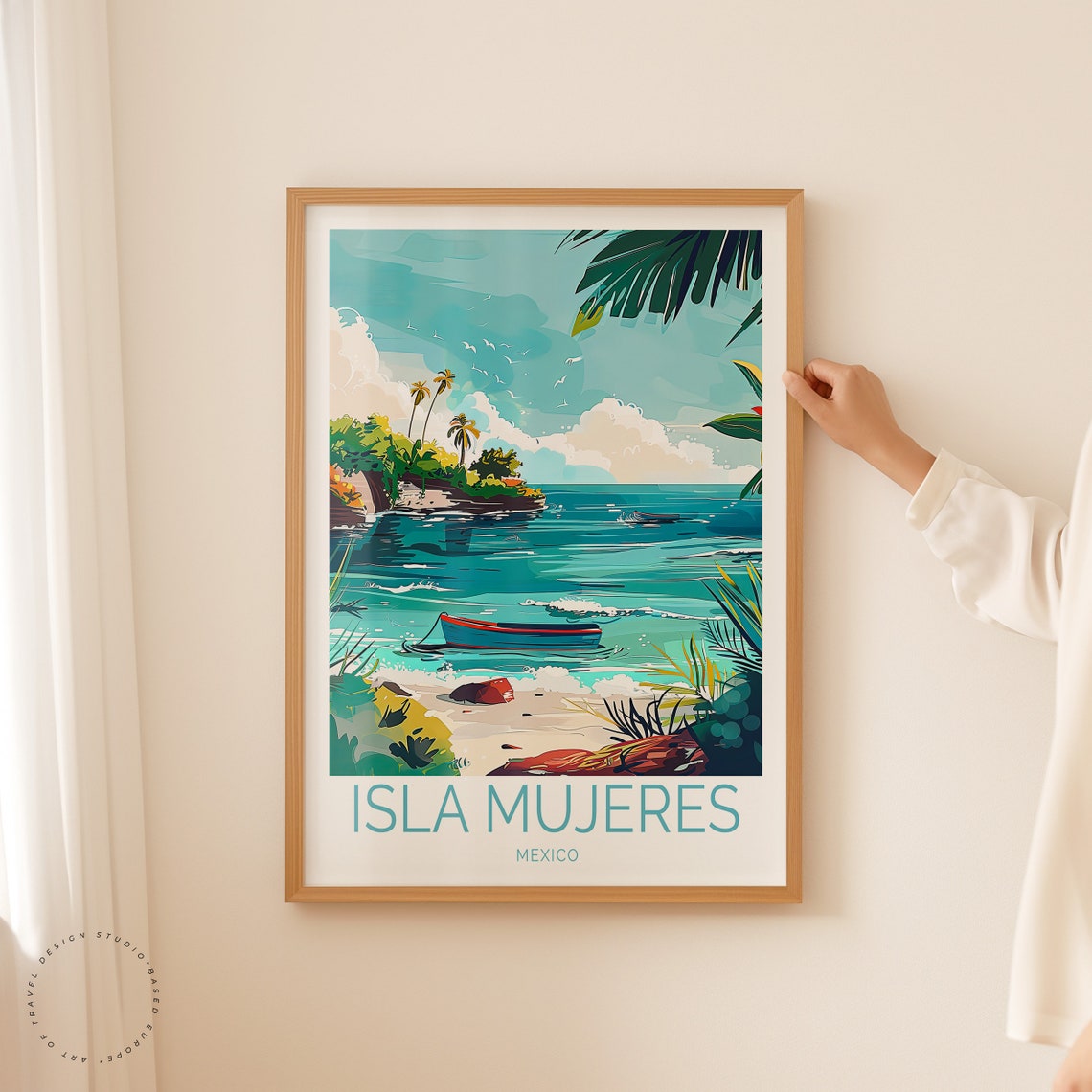 Isla Mujeres Travel Poster Mexico Wall Art Isla Mujeres Coast Poster Custom Travel Poster Personalised Gifts Birthday Gifts - Image 2