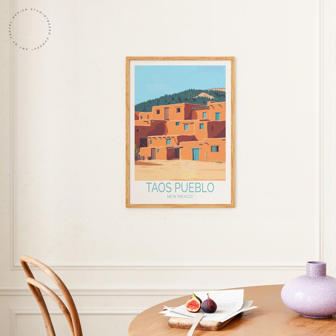 Taos Pueblo New Mexico Adobe Village Vintage Southwest Travel Poster - Image 4