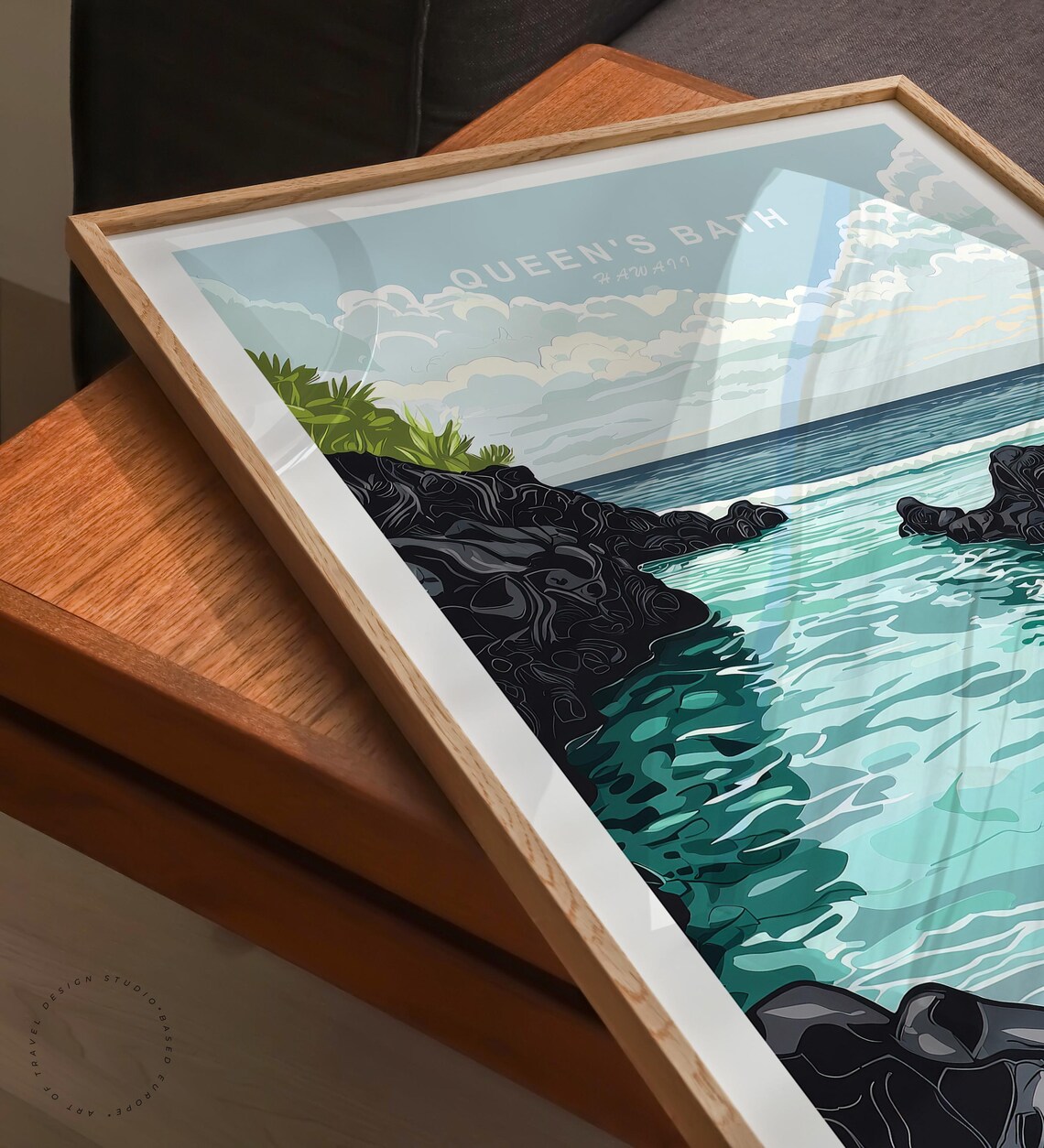 Queens Bath Hawaii Lava Rock Tide Pool Turquoise Ocean Scenic Poster - Image 6