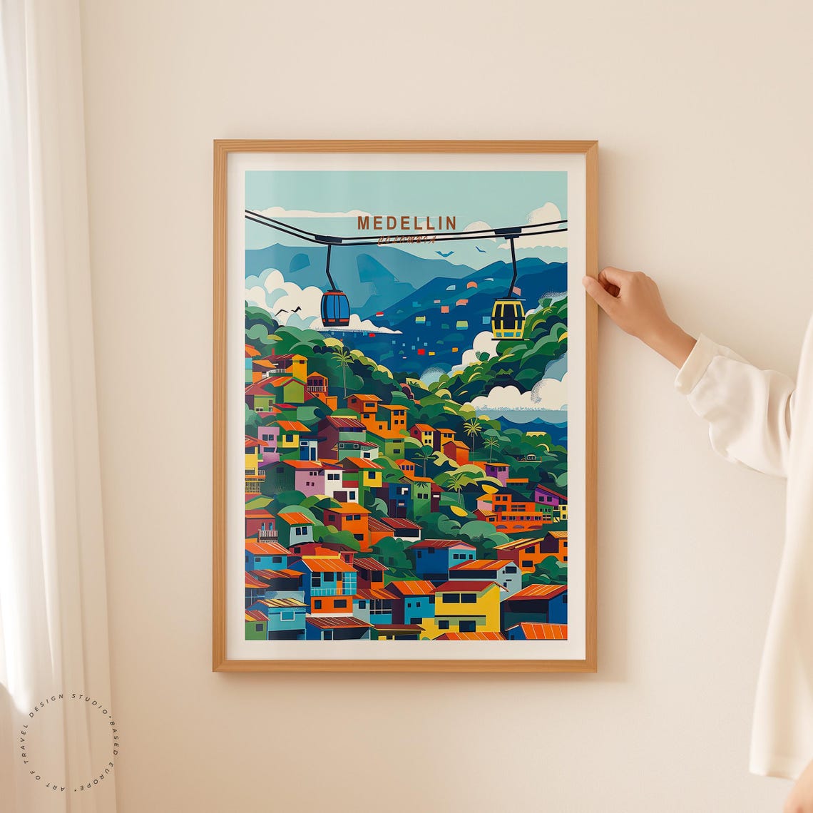 Medellin Colombia Metrocable Gondolas Hillside Cityscape Poster - Image 2