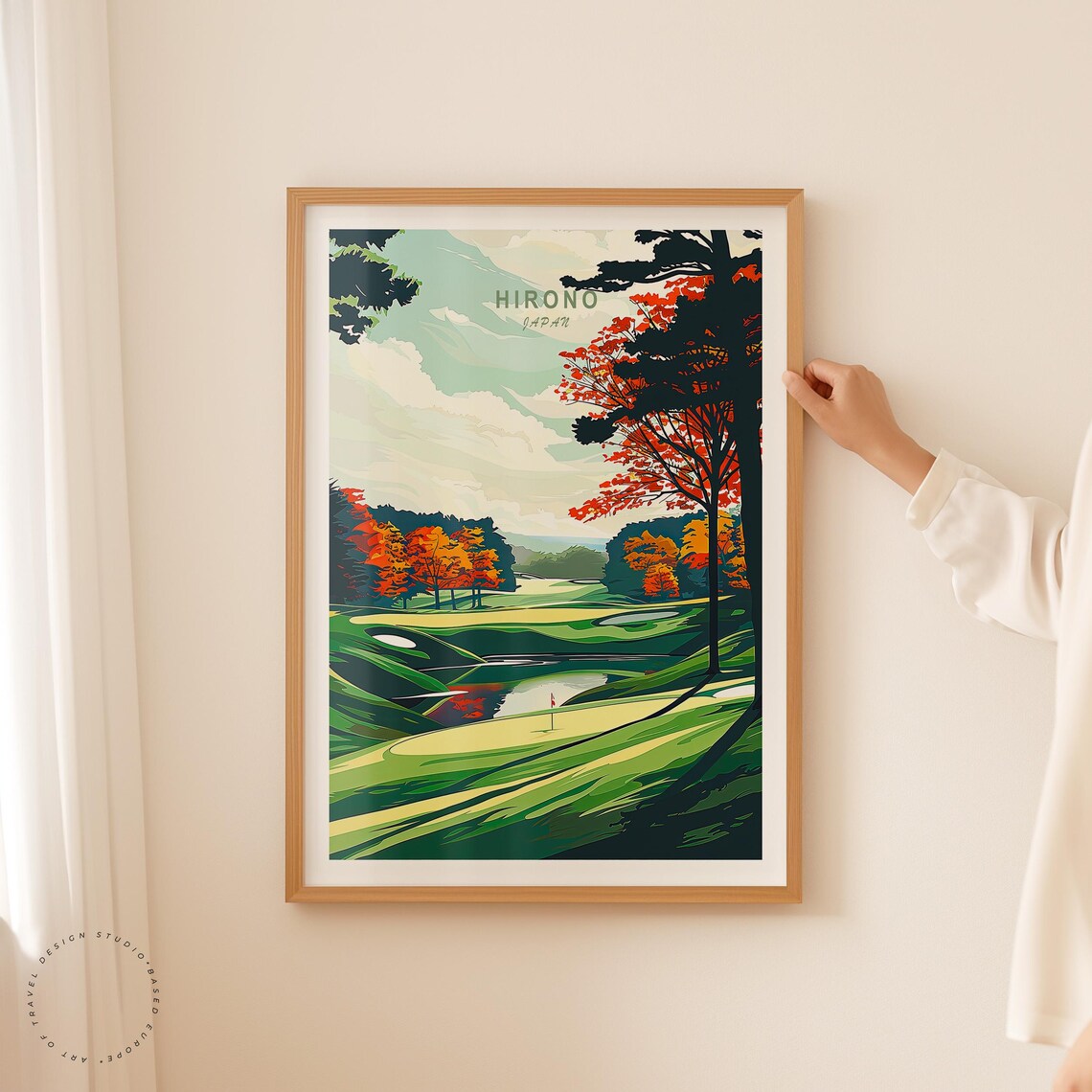 Hirono Japan Golf Course Autumn Fairway Rolling Greens Poster - Image 2