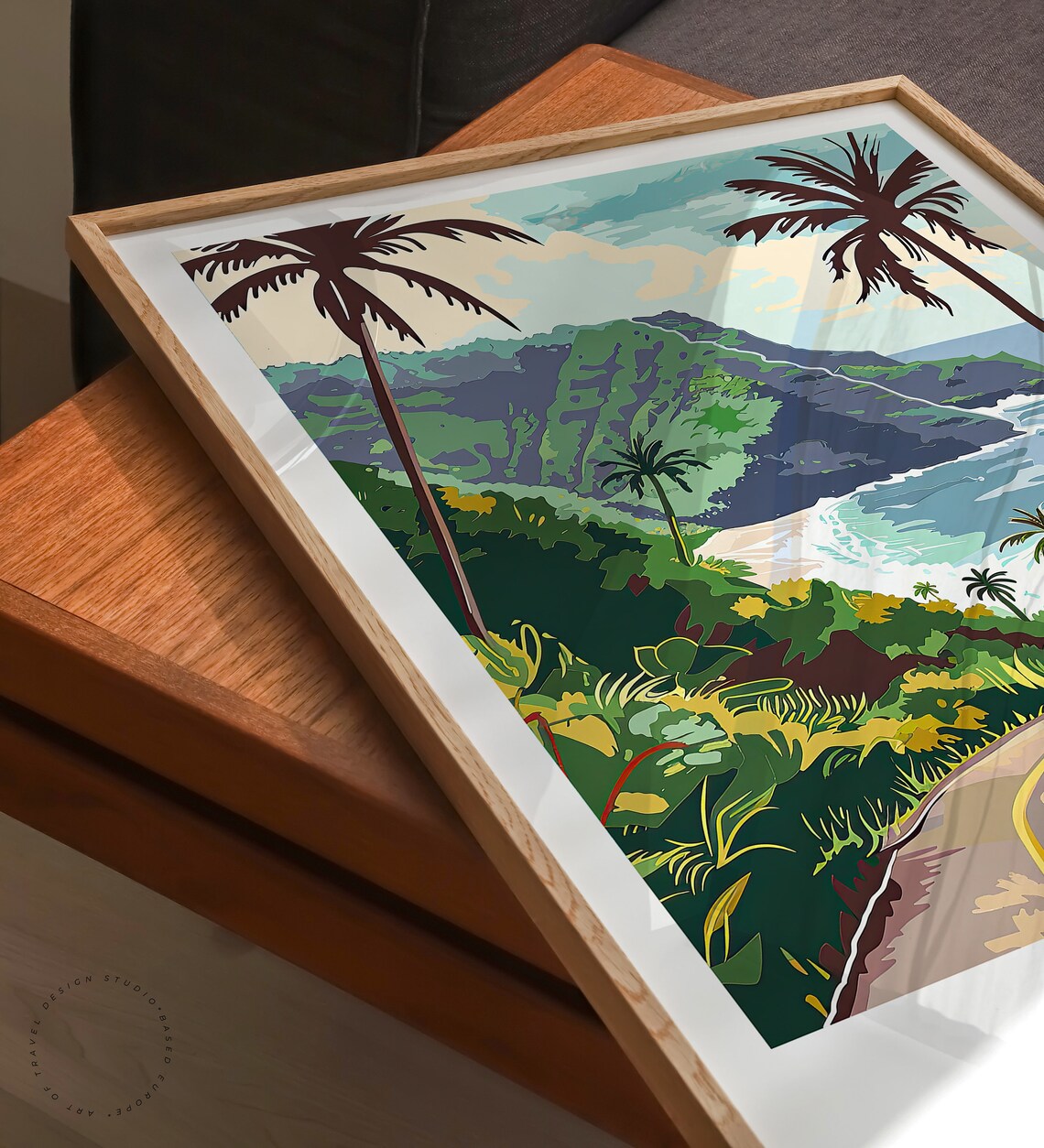 Hana Maui Hawaii Tropical Coastal Road Lined With Palm Trees Poster - Image 3