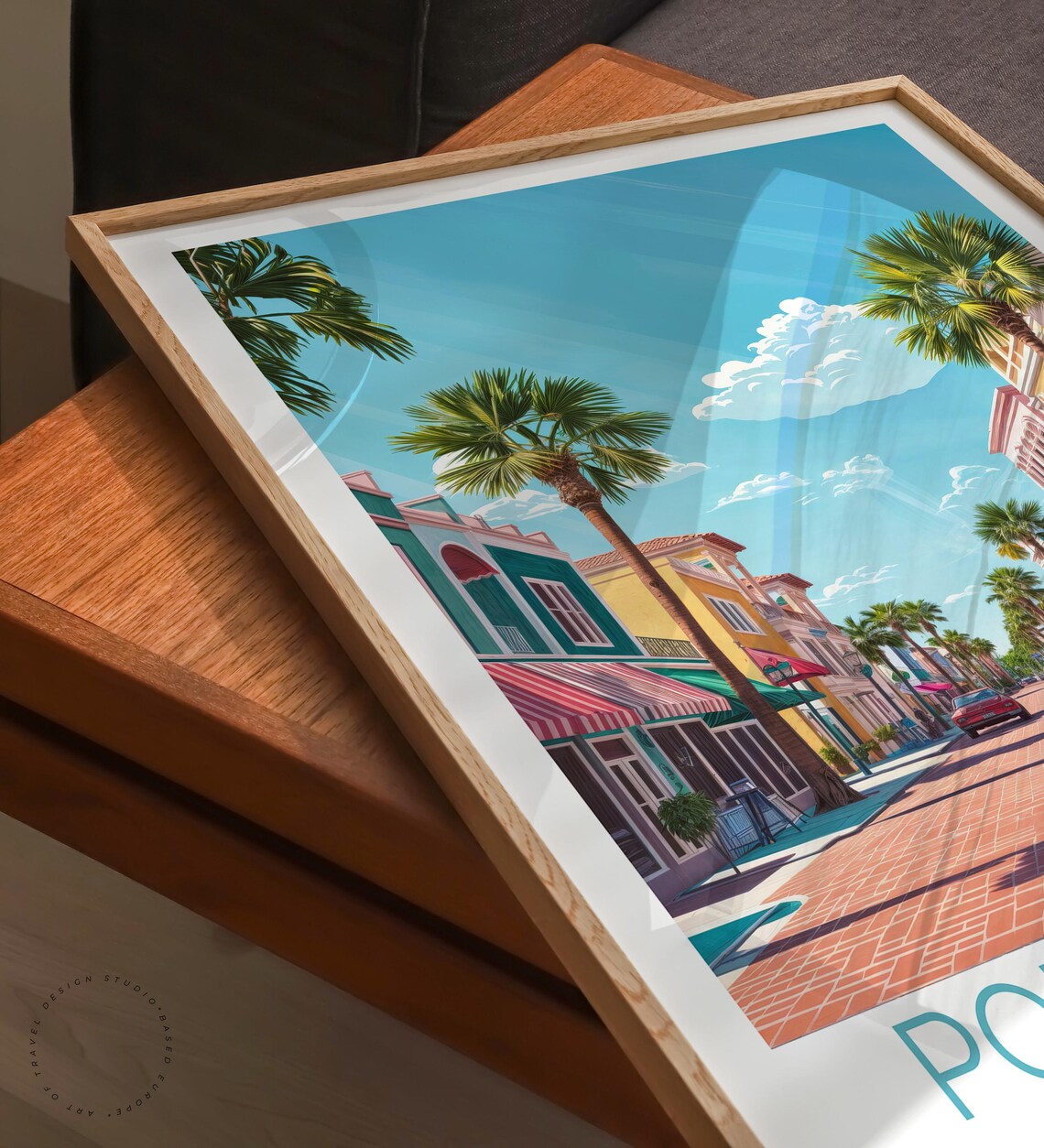 Port St. Lucie Florida Palm Street Colorful Shops Sunny Travel Poster - Image 6