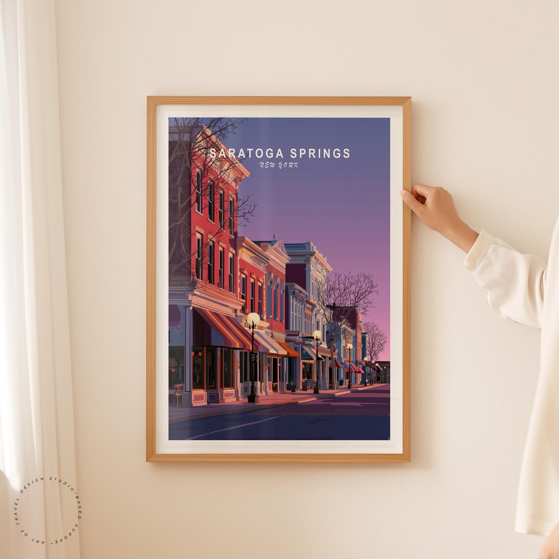 Saratoga Springs New York Historic Downtown Vintage Travel Poster - Image 5