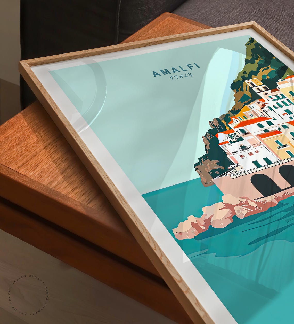 Amalfi Italy Travel Poster Amalfi Italy Wall Art Amalfi Italy Travel Print Wedding Present City Personalised Gifts - Image 3
