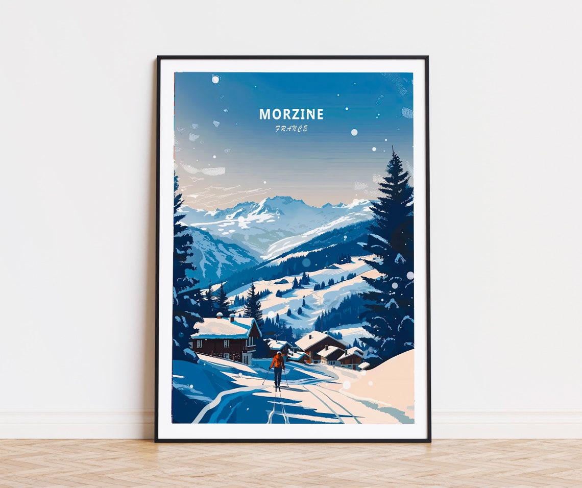 Morzine Travel Print France Morzine Travel Wall Art Skiy Holiday Poster Home Decor Personalised Gifts Birthday Present