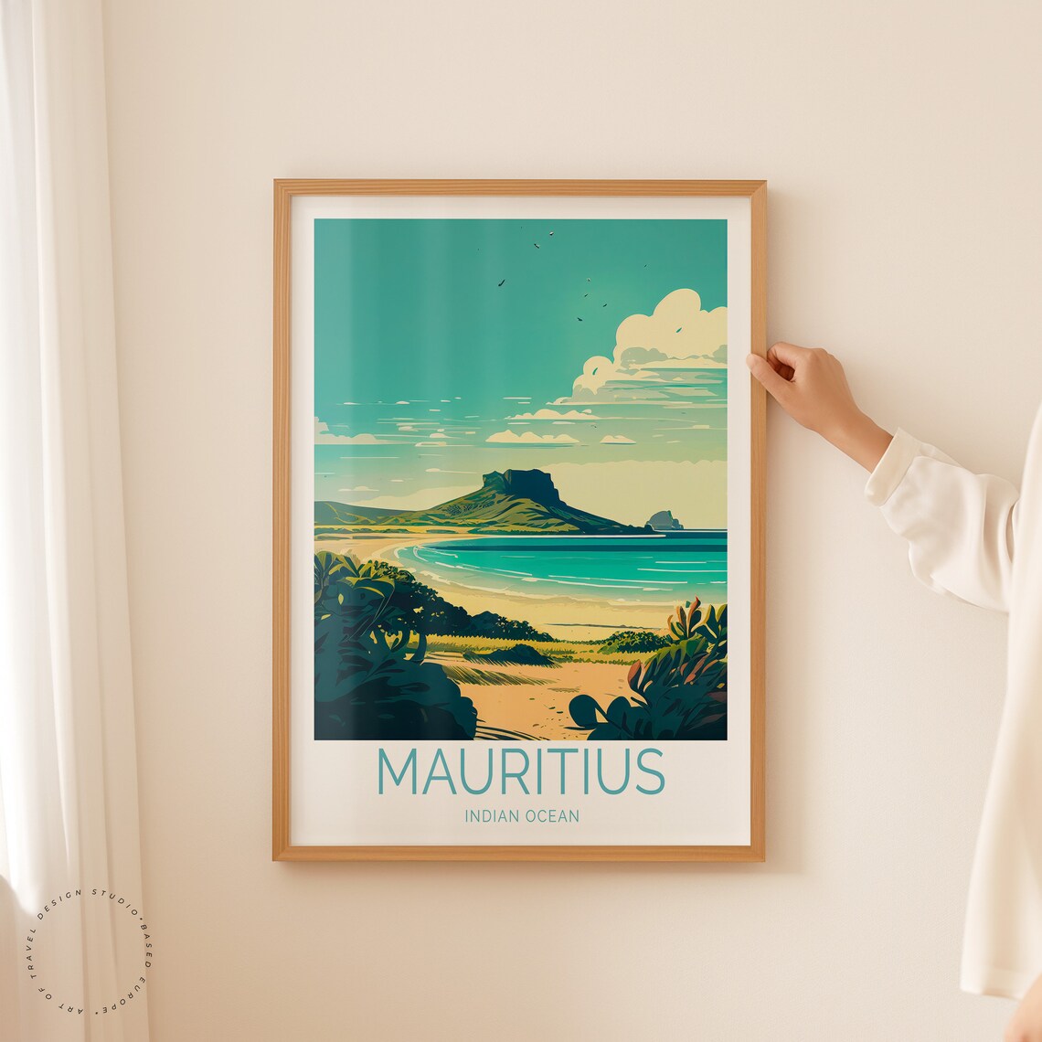 Le Morne Mauritius Indian Ocean Beach Tropical Travel Poster - Image 2