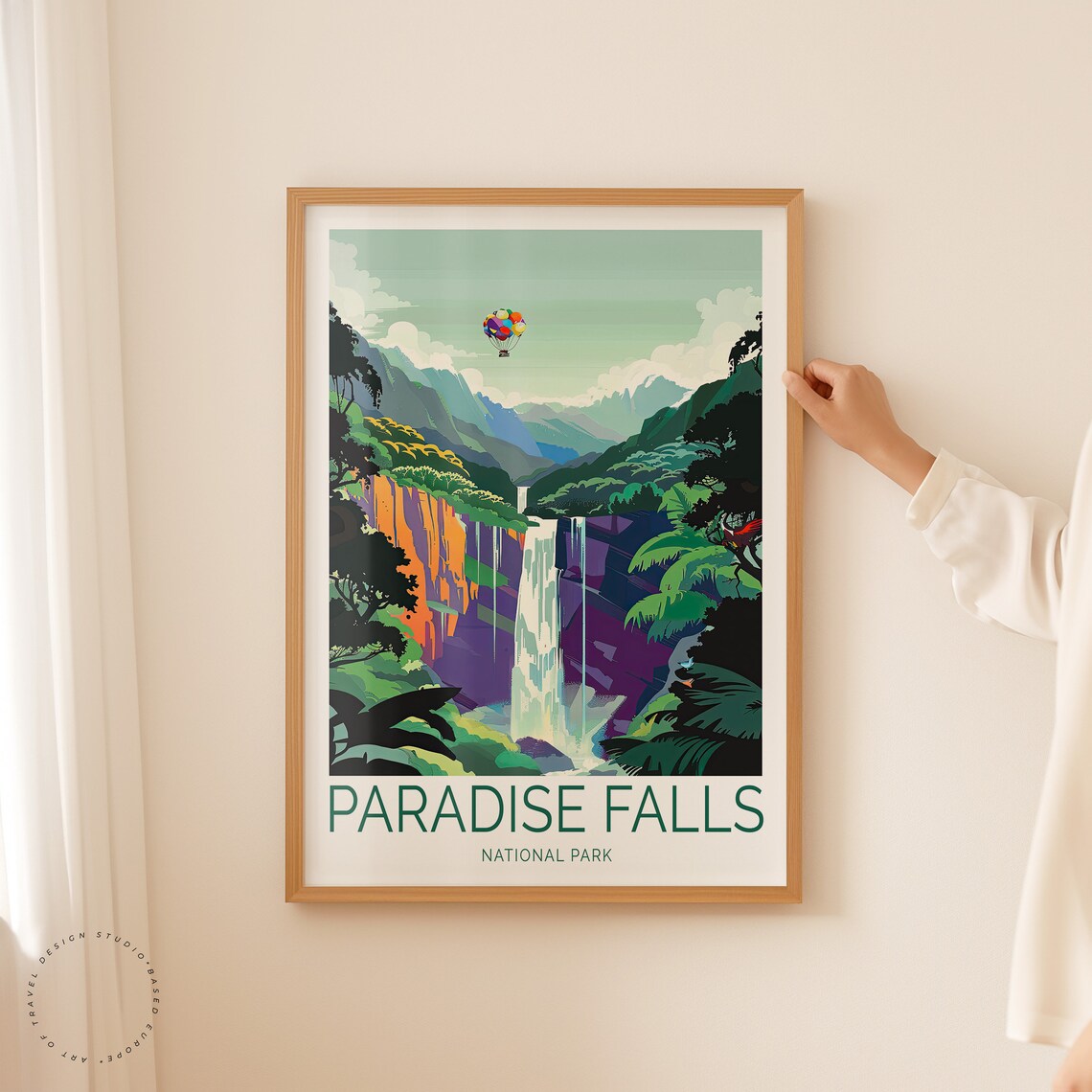 Paradise Falls Travel Poster, Waterfall Movie Art - Image 2