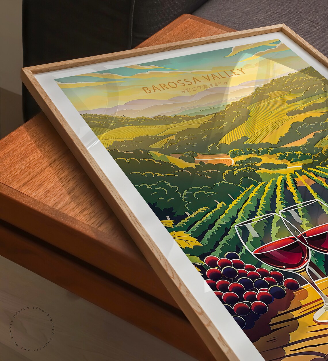 Barossa Valley Australia Golden Sunset Vineyards Travel Poster - Image 3
