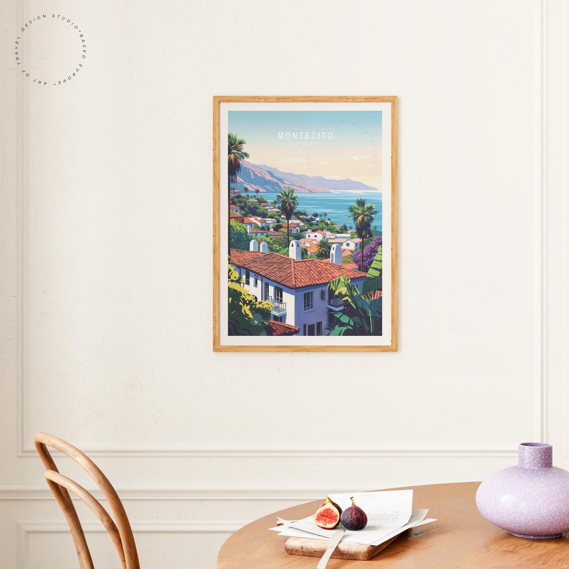 Montecito California Hillside Villas Ocean View Travel Poster - Image 4