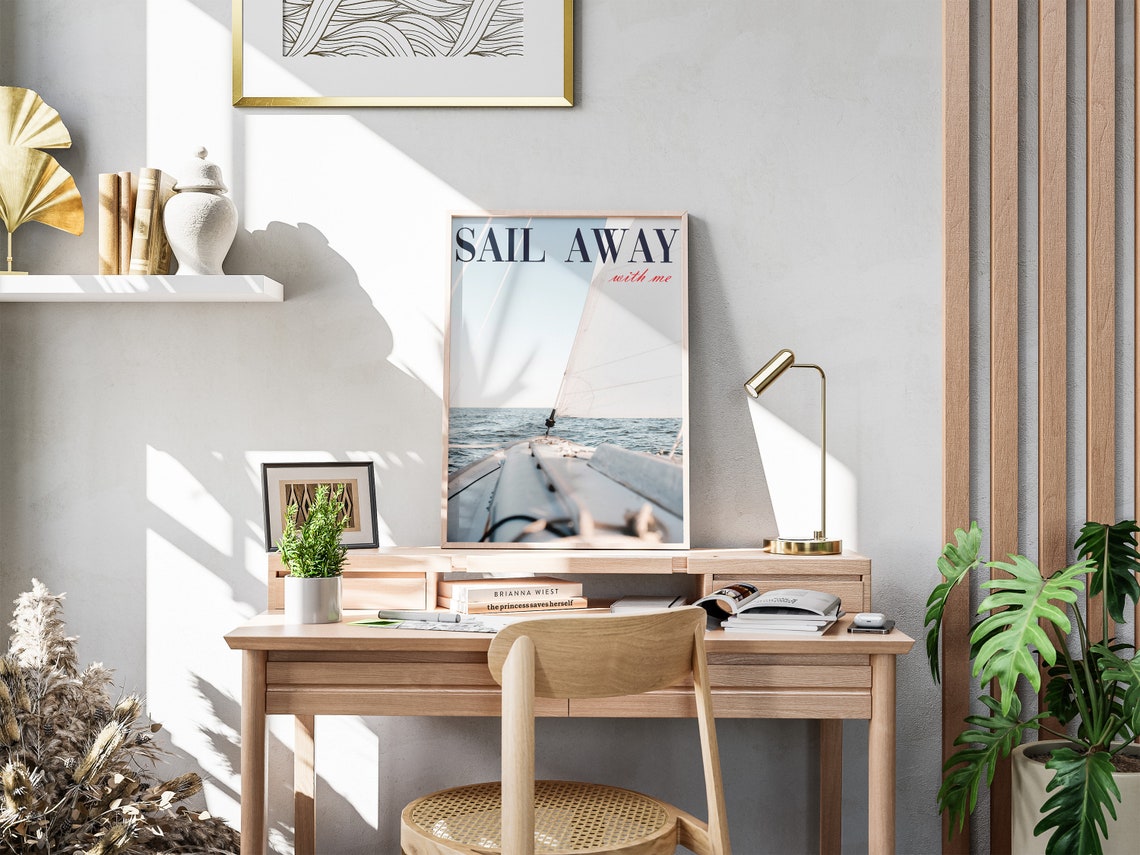 Sail Away With Me Wall Art Yacht Life Preppy Wall Art Trendy Print Magazine Poster Vintage Summer Poster Luxury Print Trendy Wall Art - Image 4
