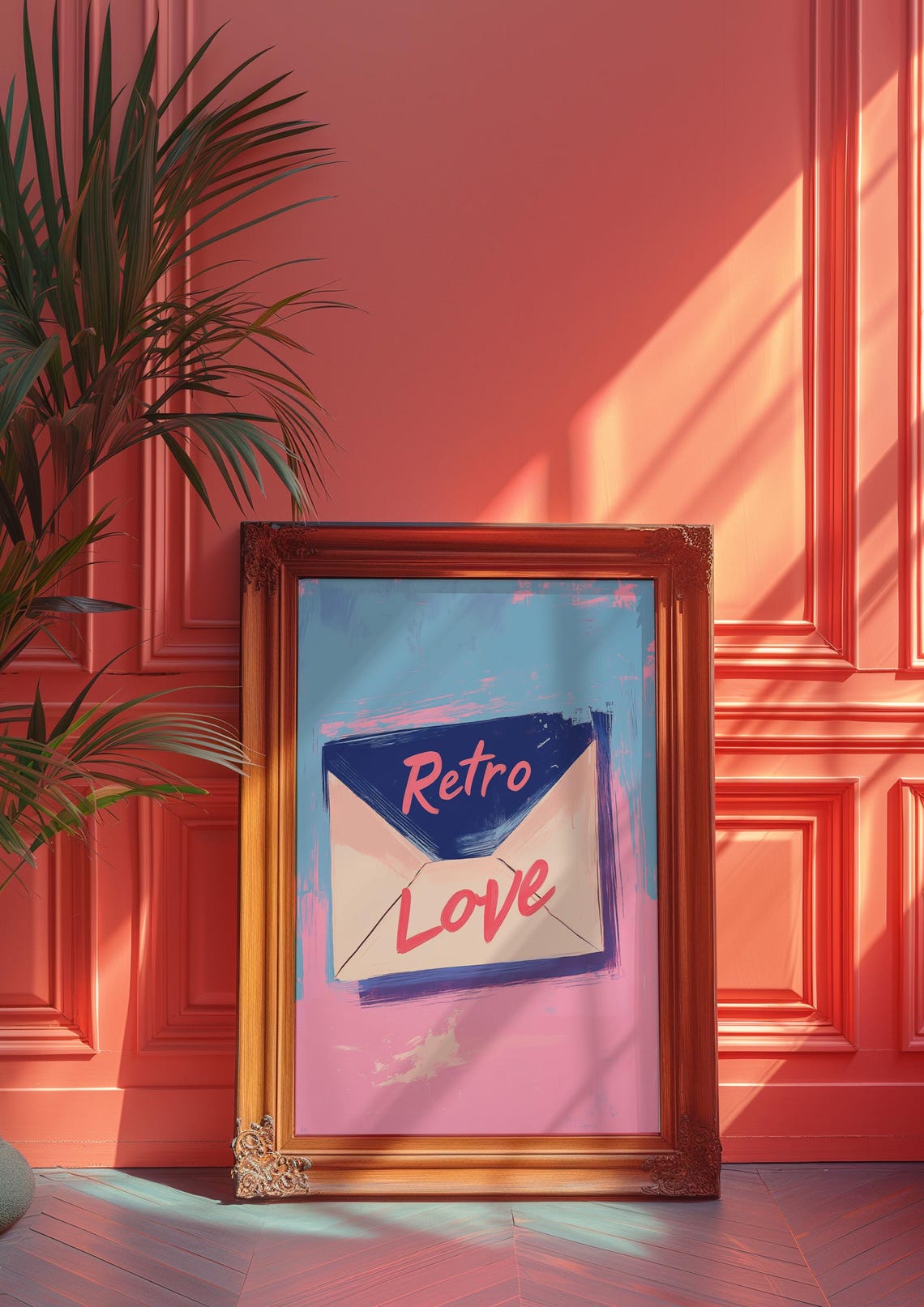 Retro Love Painted Envelope Typography Pop Art Wall Decor Poster - Image 3