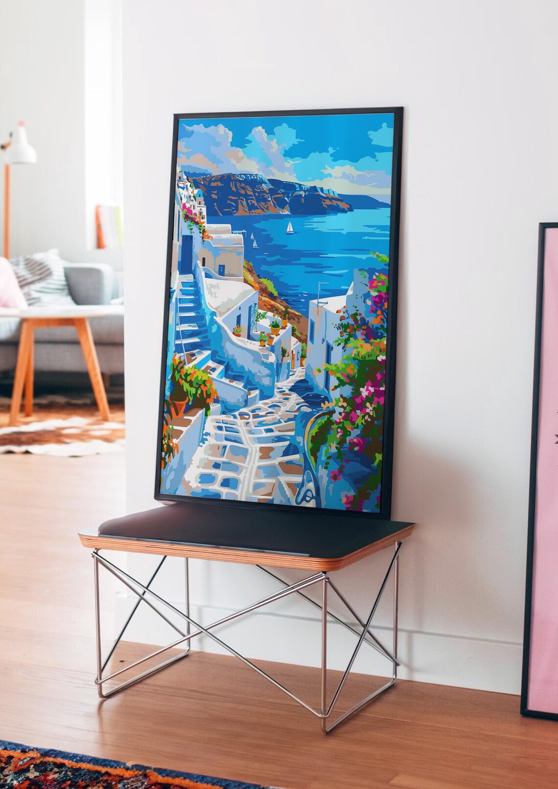 Santorini Greece White Houses Blue Aegean Sea Scenic Travel Poster - Image 4