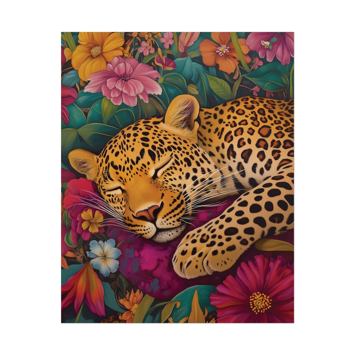 Maximalist Leopard Art Print, Bold Animal Portrait - Image 2