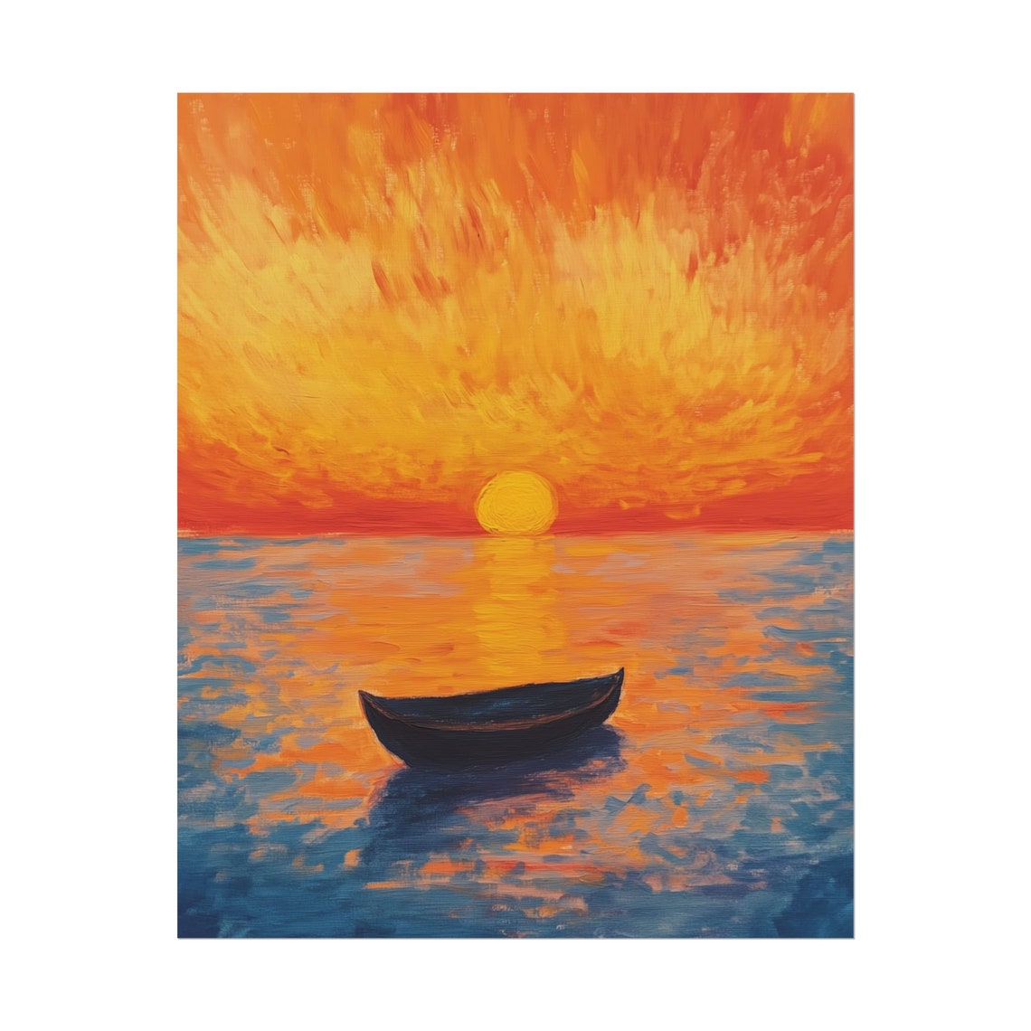 Coastal Wall Art Bold Maximalist Wall Decor Vibrant Van Gogh Inspired Print Impressionist Decor Abstract Sun Art For Bedroom - Image 2