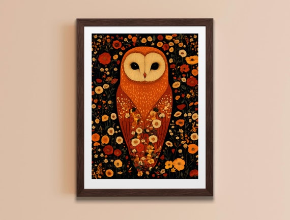 Dark Owl Art Moody Bird Wall Art Vintage Owl Sketch Unique Gothic Decor For Your Space Perfect For Home Or Office