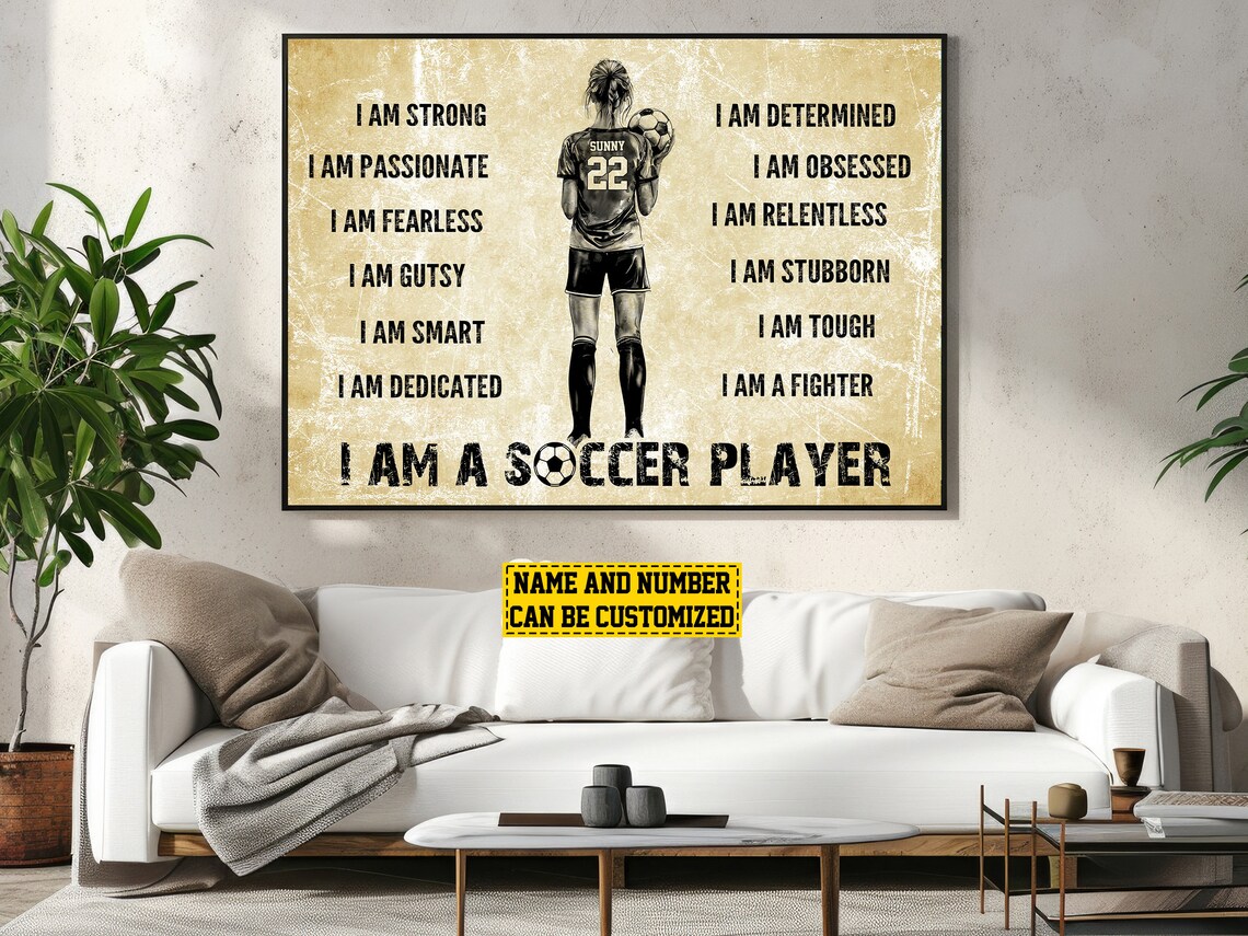 Personalized Soccer Poster Print, Gift For Girl - Image 3