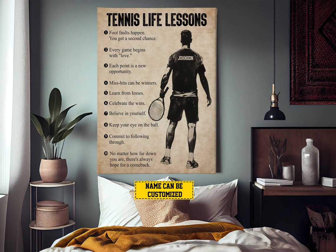 Tennis Life Lessons Personalized Poster Print - Image 3