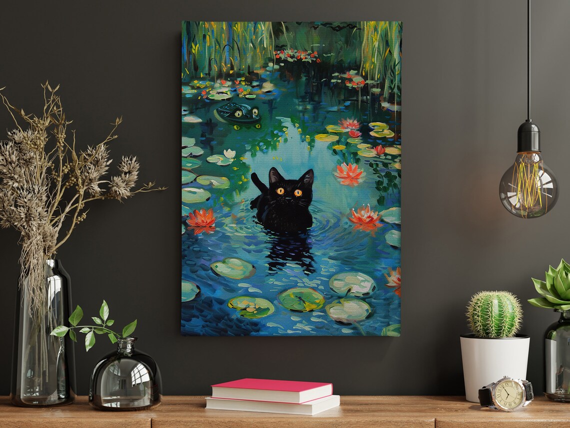 Matisse Black Cat on the Lake, Vintage Cat Art Print - Image 4