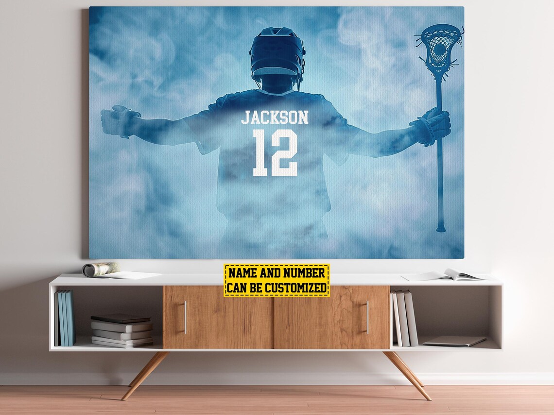 Victory Lacrosse Player Personalized Wall Art Print - Image 4