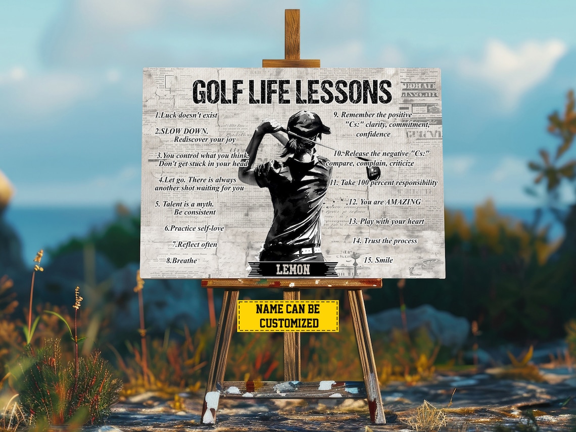 Golf Life Lessons Personalized Art Print, Gift For Her - Image 2